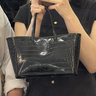 ★早期完売★NOTHING WRITTEN★Ain croco tote bag★大人気★ 21TH / Ain croco tote bag (Black) - Nothing written