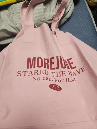 ☆送料・関税込☆more jude★JUJU ECOBAG PINK★ MOREJUDE☆韓国☆人気☆JUJU ECOBAG エコバッグ トートバッグ