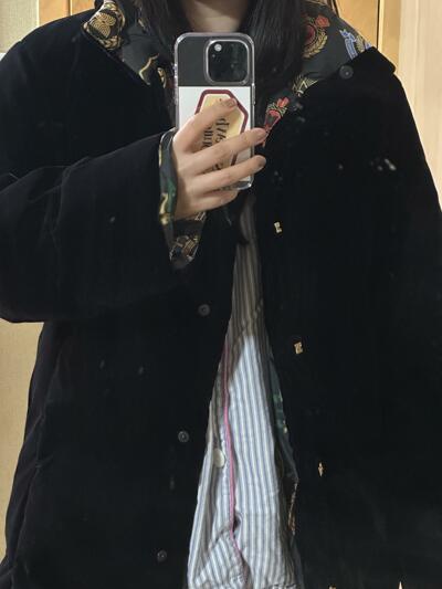 コート [EENK]VARISSA Velvet Down Coat - Black VARISSA Velvet Down Coat - Black : EENK SHOP