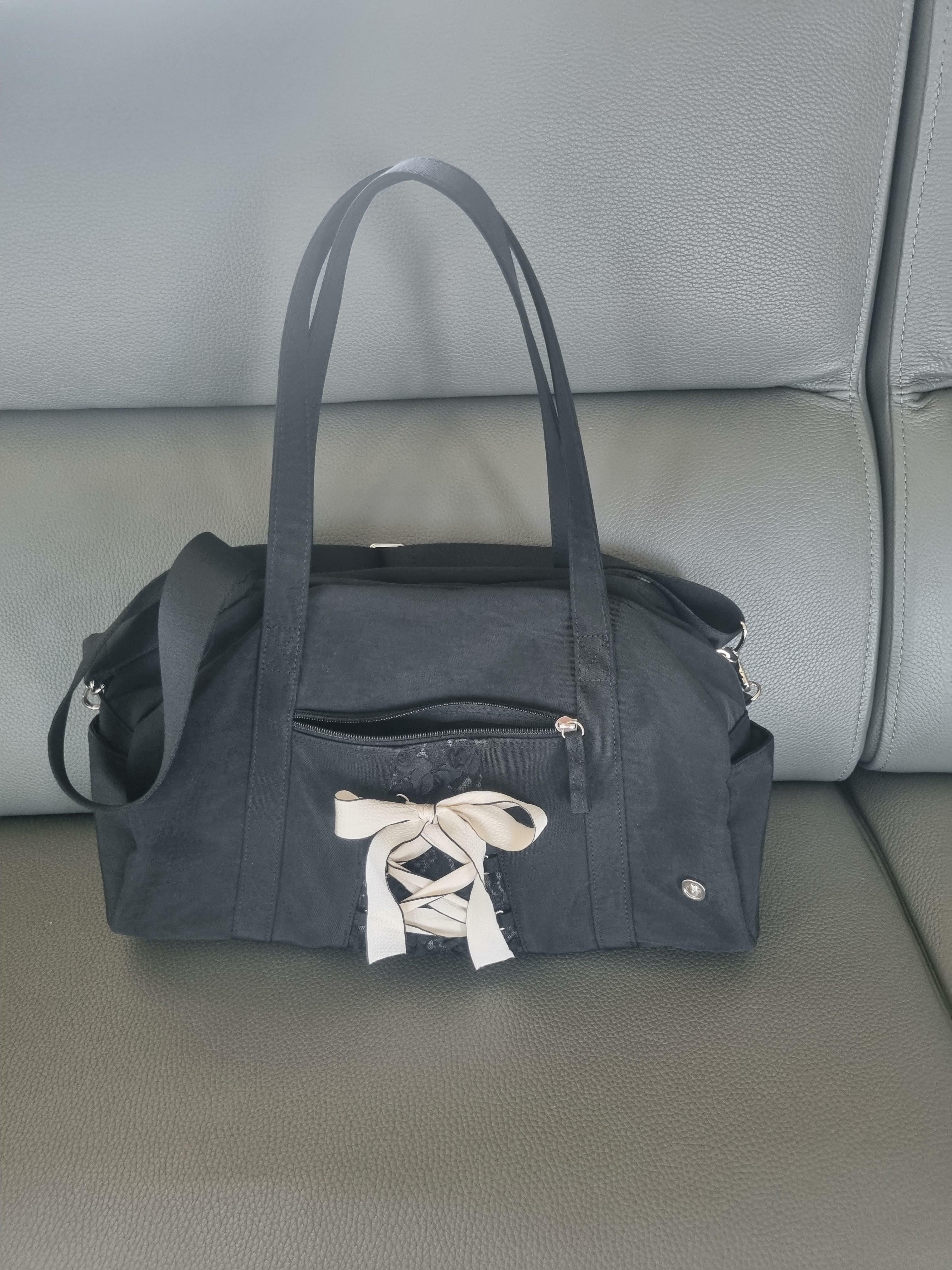 오부니]Daily ribbon gym bag_black