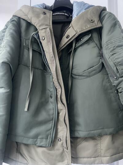 앤더슨 벨 포 맨]HAYDEN VEST LAYERED PADDED JACKET awa618w(KHAKI)