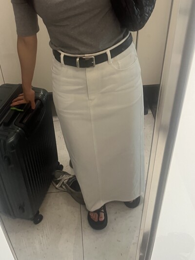 르917][단독]CLAIRE STRAIGHT TWILL SKIRT [WHITE]